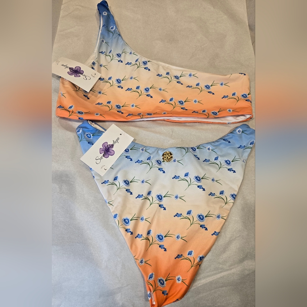 Sweet Penelope Floral One-Shoulder Bikini - Picture 3 of 6